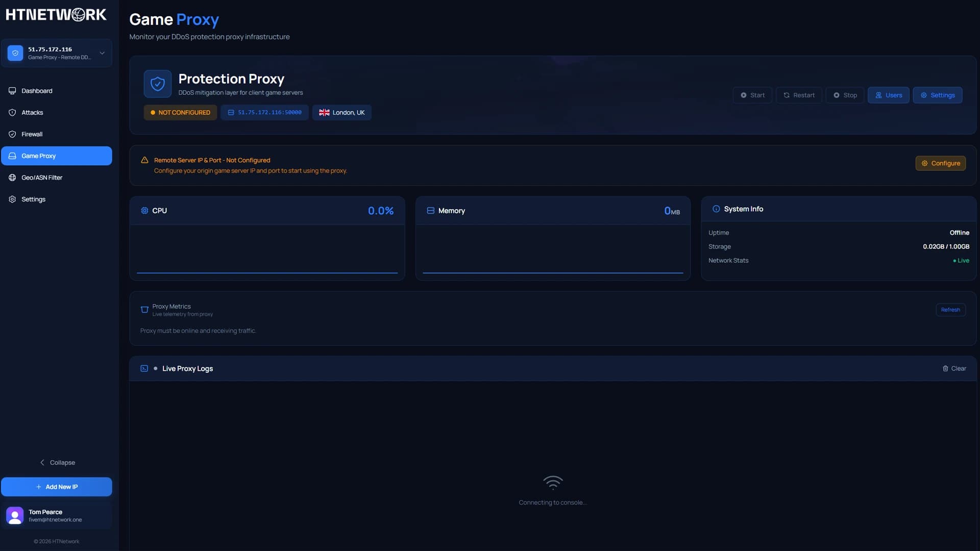 HTNetwork DDoS panel preview